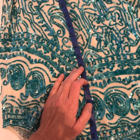 Calypso St. Barth Turquoise Aqua Blue Sequin Tank / Tunic  - size small - Picture 7 of 7